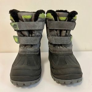 Khumbo Gray Suede With Apple Green Mesh Combo Boots Youth 4M